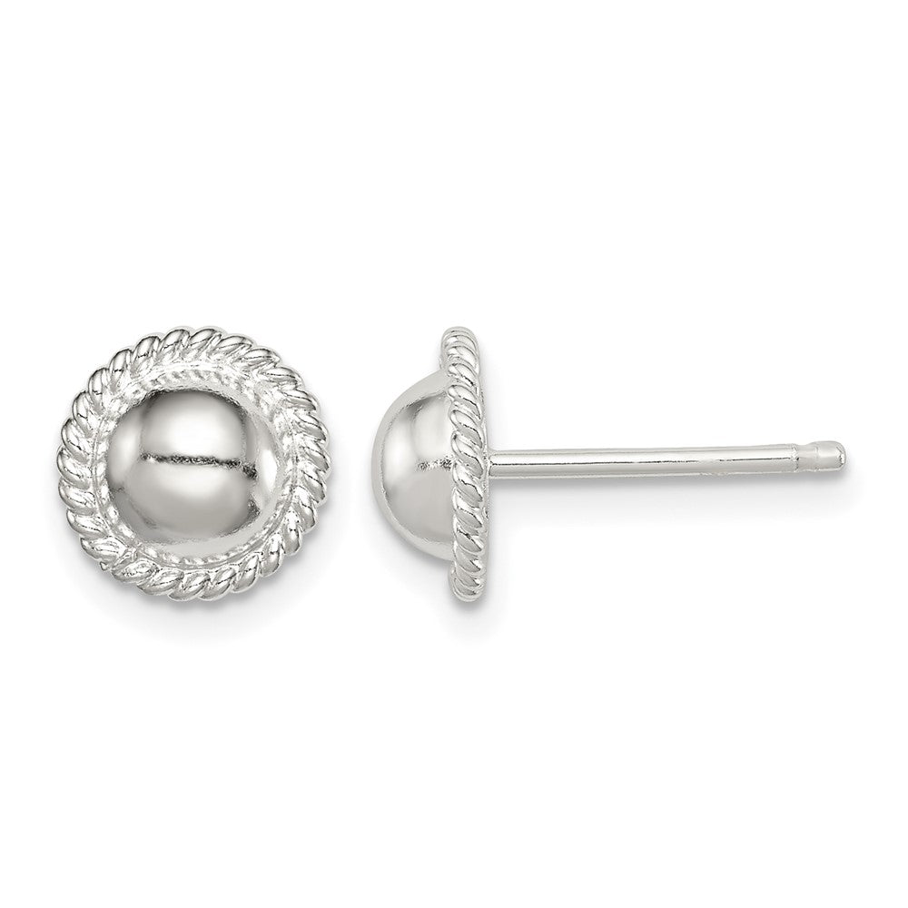 Sterling Silver 8mm Button Earrings