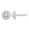 Sterling Silver 8mm Button Earrings