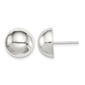 Sterling Silver Polished 12mm Button Earrings