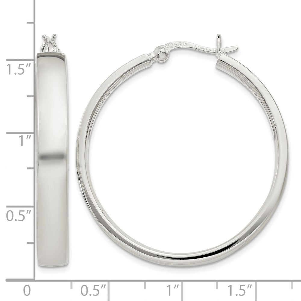 Sterling Silver 5x31mm Hoop Earrings