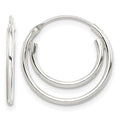 Sterling Silver Double Endless Hoop Earrings