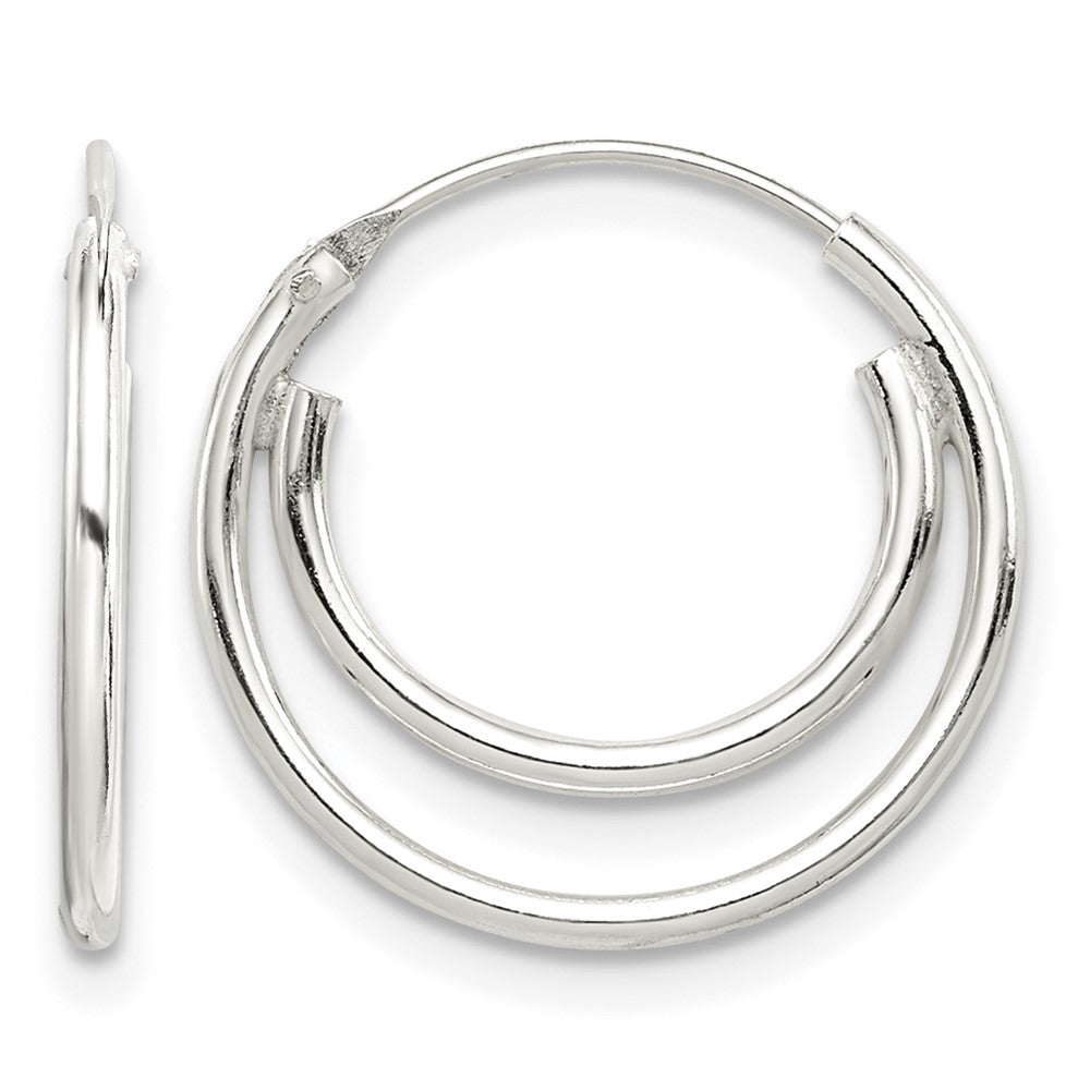 Sterling Silver Double Endless Hoop Earrings