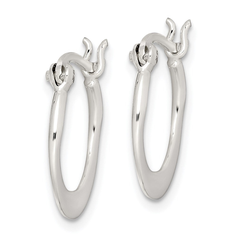 Sterling Silver Polished & Tapered Round Hoop Earrings