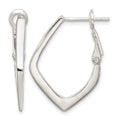 Sterling Silver Rhodium-plated Omega Back Earrings