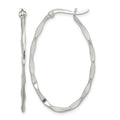 Sterling Silver Polished & Twisted 1.5mm Oval Hoop Earrings