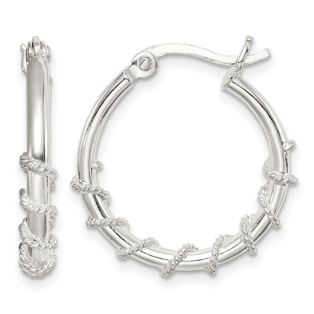 Sterling Silver Wrapped Hoop Earrings