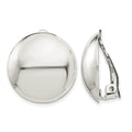 Sterling Silver Polished Non-Pierced 23mm Circle Button Earrings