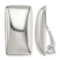 Sterling Silver Polished Non-Pierced Rectangle Earrings