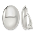 Sterling Silver Polished Non-Pierced 25x18mm Oval Button Earrings