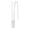 Sterling Silver Polished Triple Graduated Ball Threader Earrings