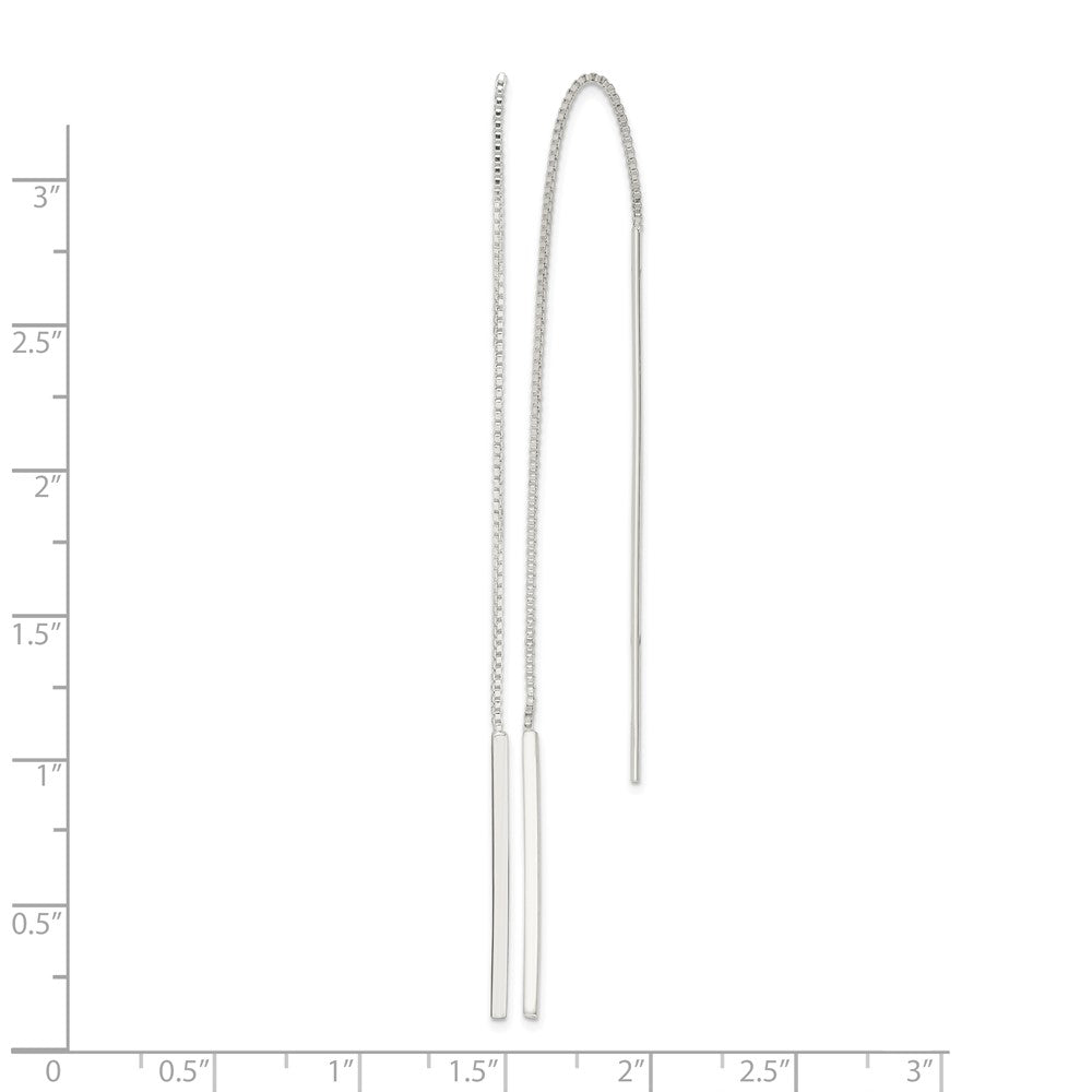 Sterling Silver Polished Bar Threader Earrings