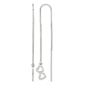 Sterling Silver Polished Double Heart Threader Earrings