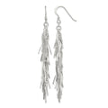 Sterling Silver Polished Fancy Drop Squiggle Dangle Earrings