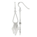 Sterling Silver Polished Fancy Teardrop Dangle Earrings
