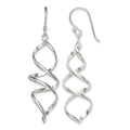 Sterling Silver Polished Corkscrew Twisted Dangle Earrings