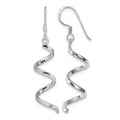 Sterling Silver Polished Fancy Twisted Spiral Dangle Earrings