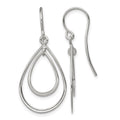 Sterling Silver Polished Double Teardrop Dangle Earrings