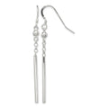 Sterling Silver Polished Fancy Bar Dangle Earrings