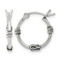 Sterling Silver Antiqued Fancy Hoop Earrings