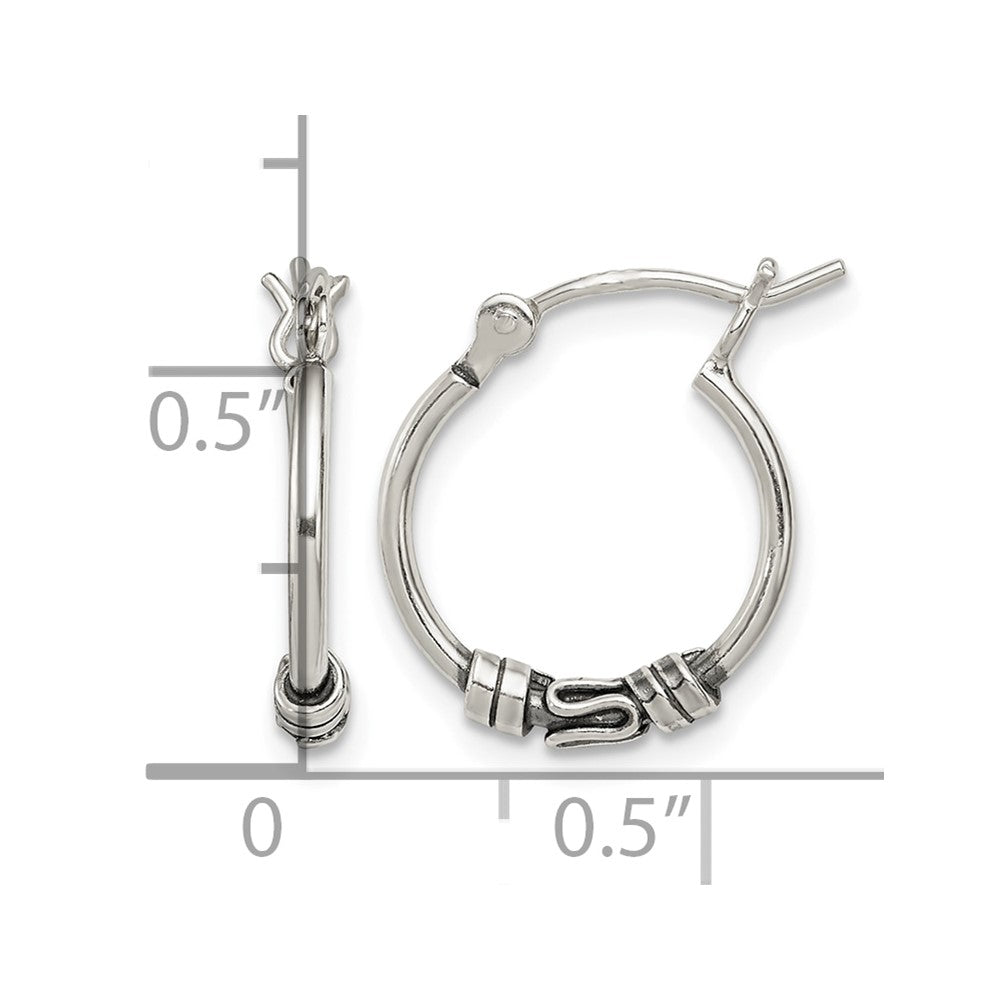 Sterling Silver Round Antiqued Fancy Earrings