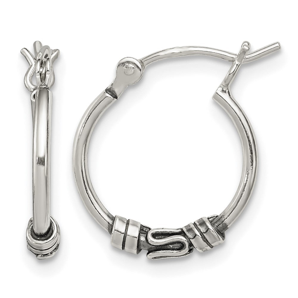 Sterling Silver Round Antiqued Fancy Earrings