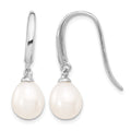 Sterling Silver Rhodium-plated Polished 8-9mm FWC Pearl Dangle Earrings
