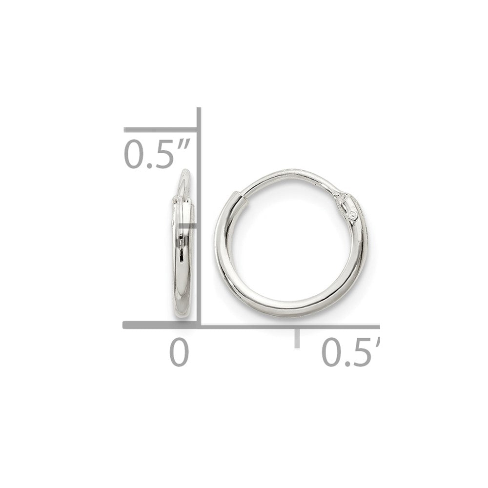 Sterling Silver 1.3mm Hoop Earrings