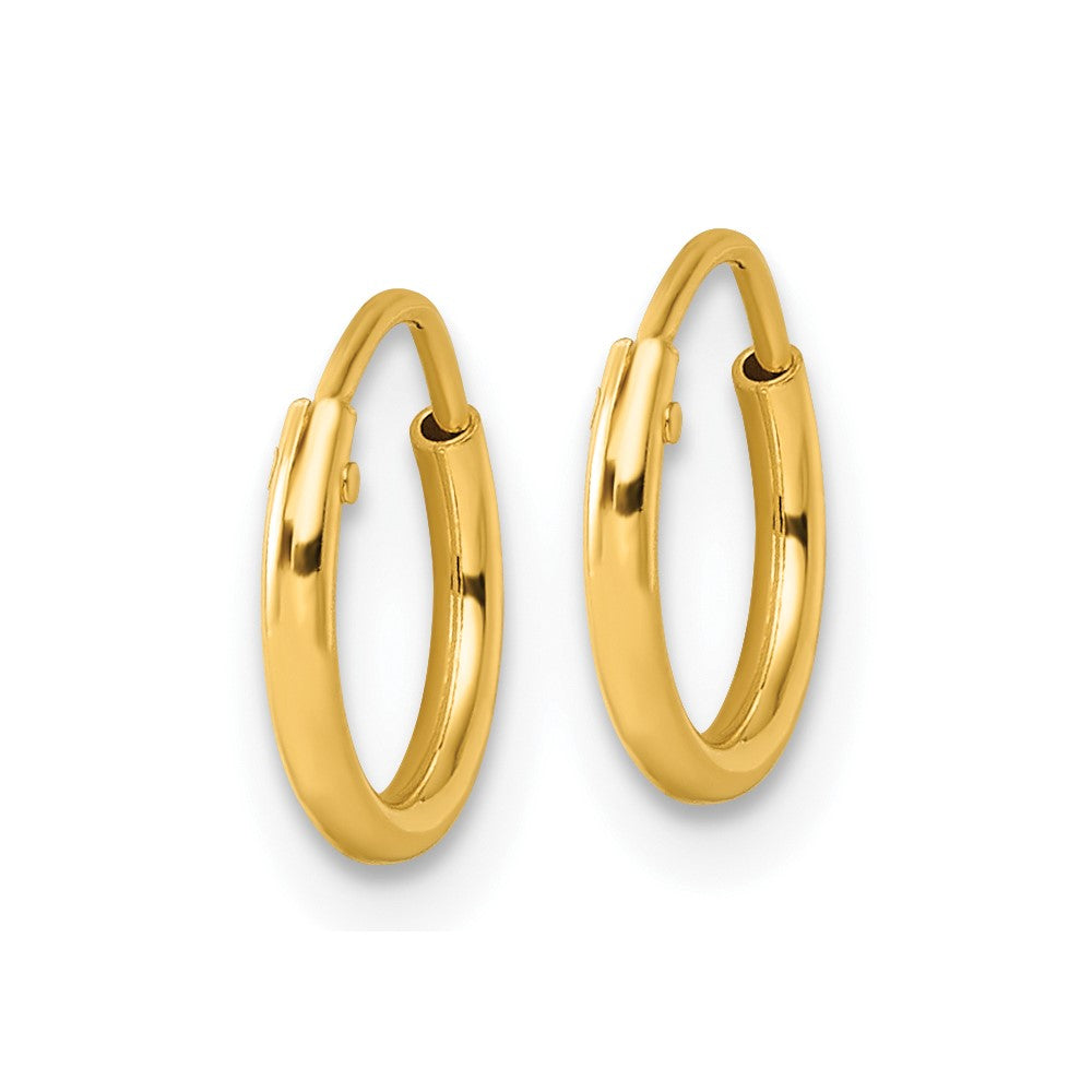 Sterling Silver Gold-tone 1.3mm Polished Endless Hoop Earrings