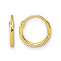 Sterling Silver Gold-tone 1.3mm Polished Endless Hoop Earrings