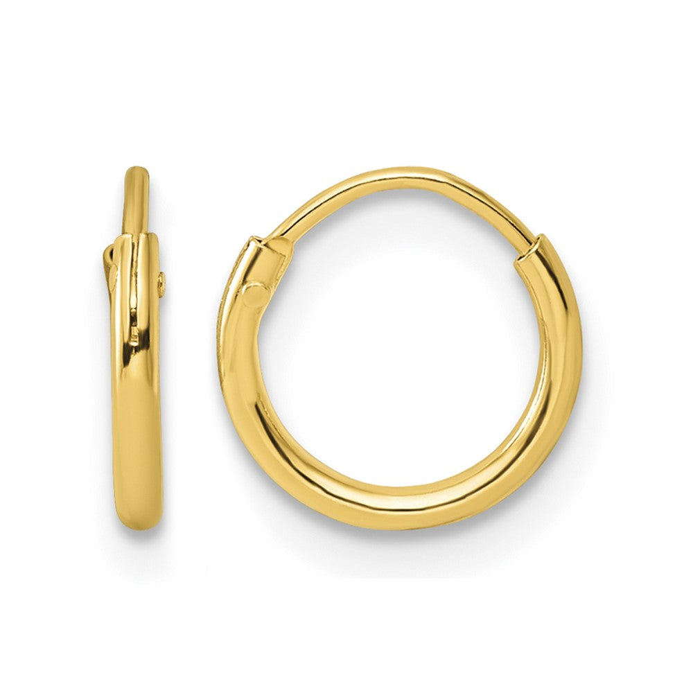 Sterling Silver Gold-tone 1.3mm Polished Endless Hoop Earrings