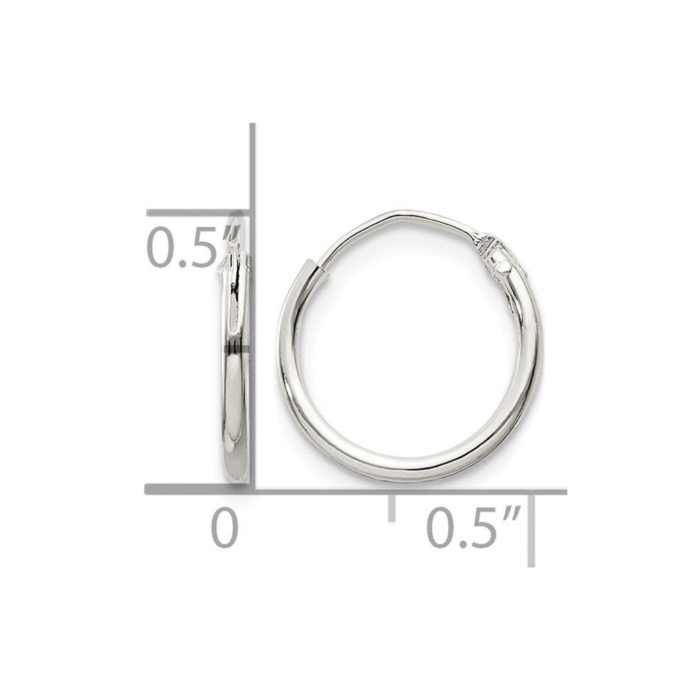 Sterling Silver 1.3mm Hoop Earrings