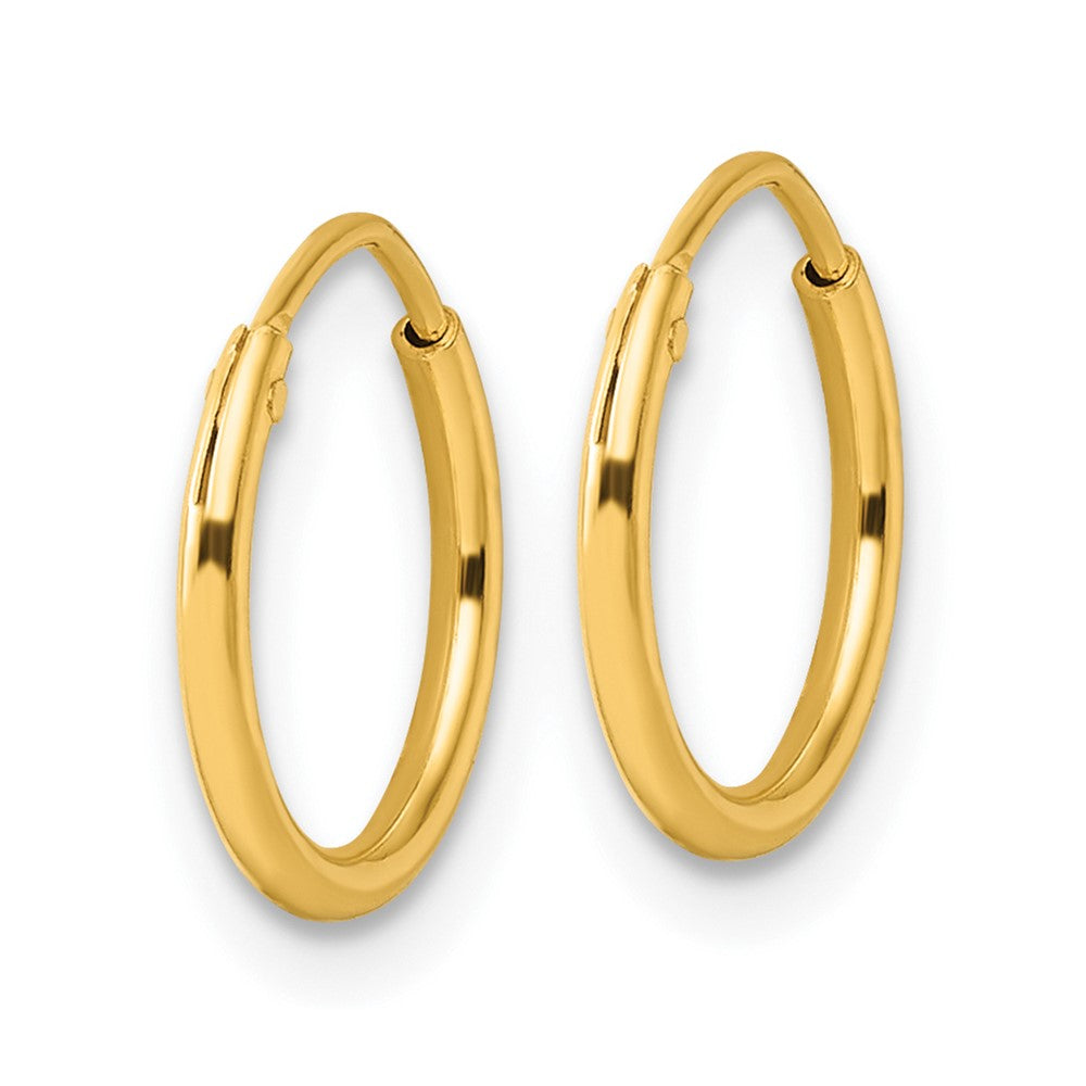 Sterling Silver Gold-tone 1.3mm Polished Endless Hoop Earrings