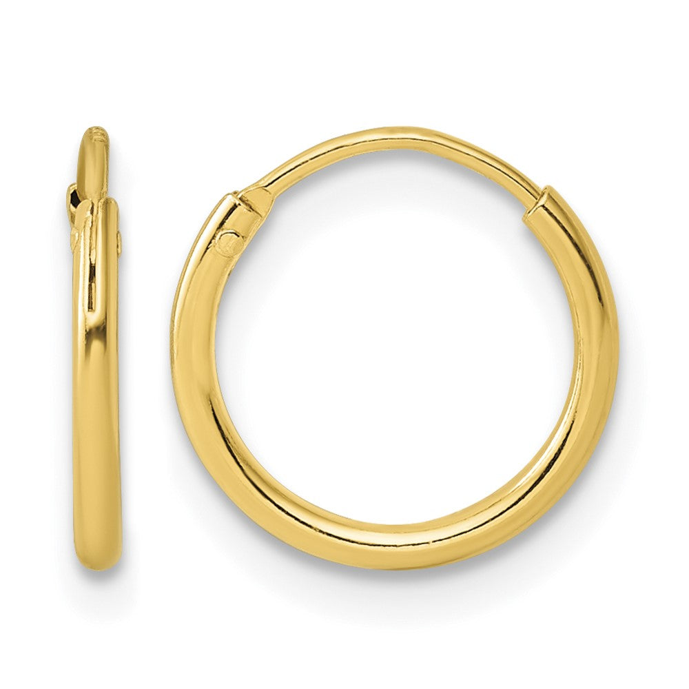 Sterling Silver Gold-tone 1.3mm Polished Endless Hoop Earrings