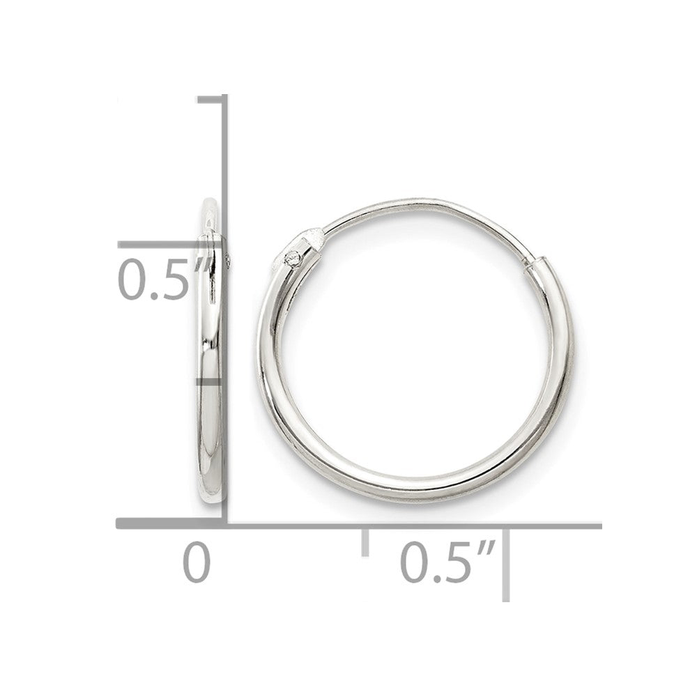 Sterling Silver 1.3mm Hoop Earrings