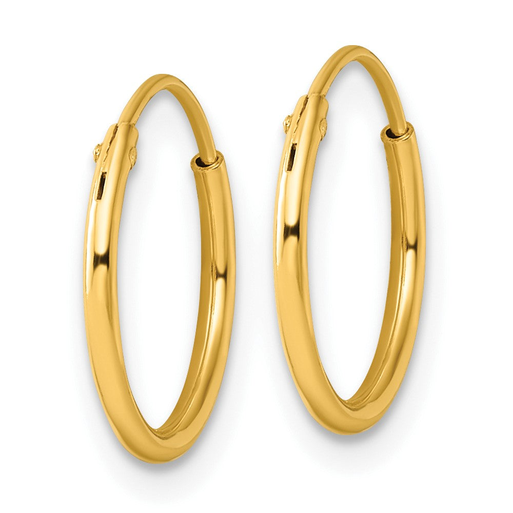 Sterling Silver Gold-tone 1.3mm Polished Endless Hoop Earrings