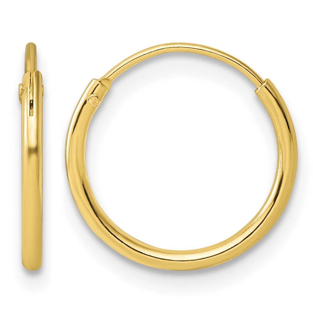 Sterling Silver Gold-tone 1.3mm Polished Endless Hoop Earrings