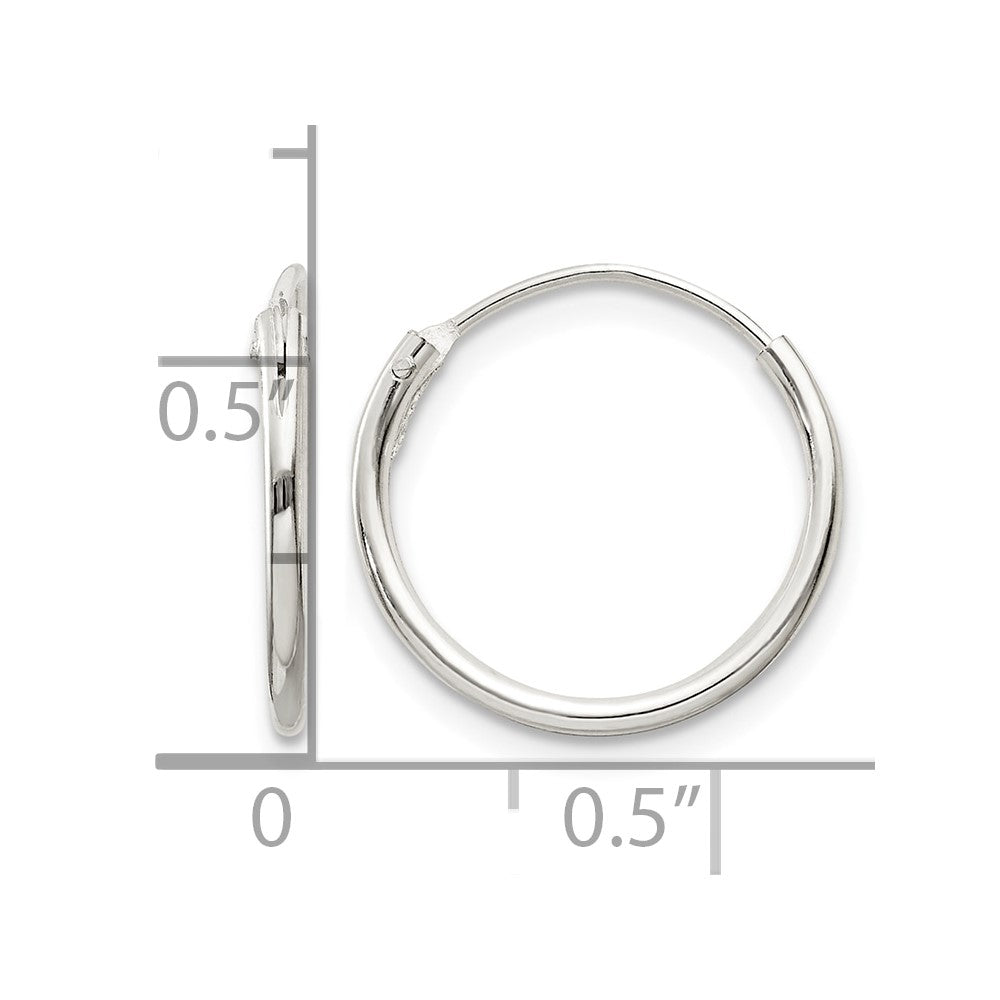 Sterling Silver 1.3mm Hoop Earrings