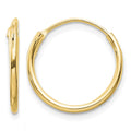 Sterling Silver Flash Gold-plated 1.3mm Endless Hoop Earrings