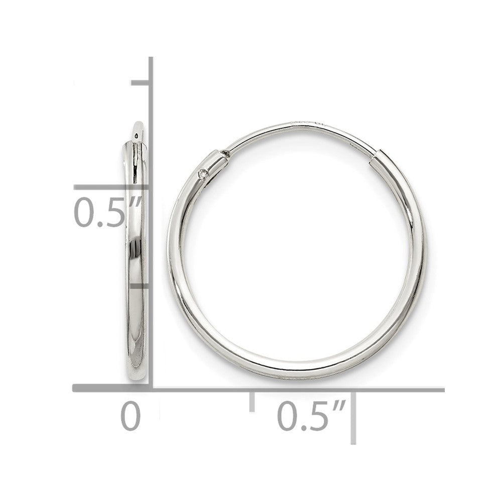 Sterling Silver 1.3mm Hoop Earrings