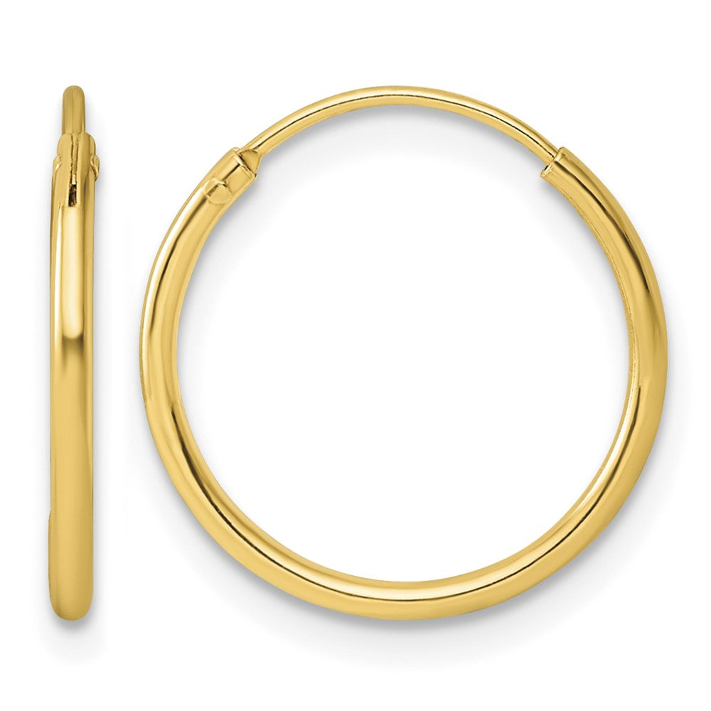 Sterling Silver Gold-tone 1.3mm Polished Endless Hoop Earrings