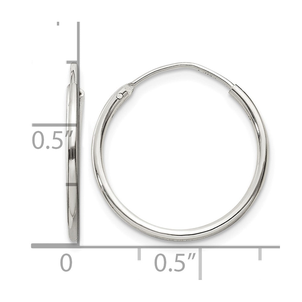 Sterling Silver 1.3mm Hoop Earrings