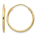 Sterling Silver Flash Gold-plated 1.3mm Endless Hoop Earrings