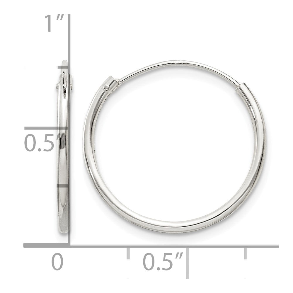 Sterling Silver 1.3mm Hoop Earrings