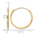 Sterling Silver Flash Gold-plated 1.3mm Endless Hoop Earrings