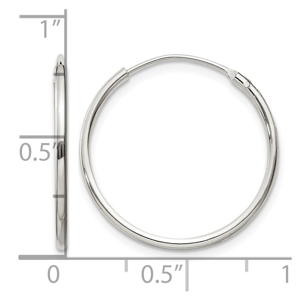 Sterling Silver 1.3mm Hoop Earrings