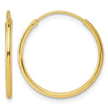Sterling Silver Gold-tone 1.3mm Polished Endless Hoop Earrings