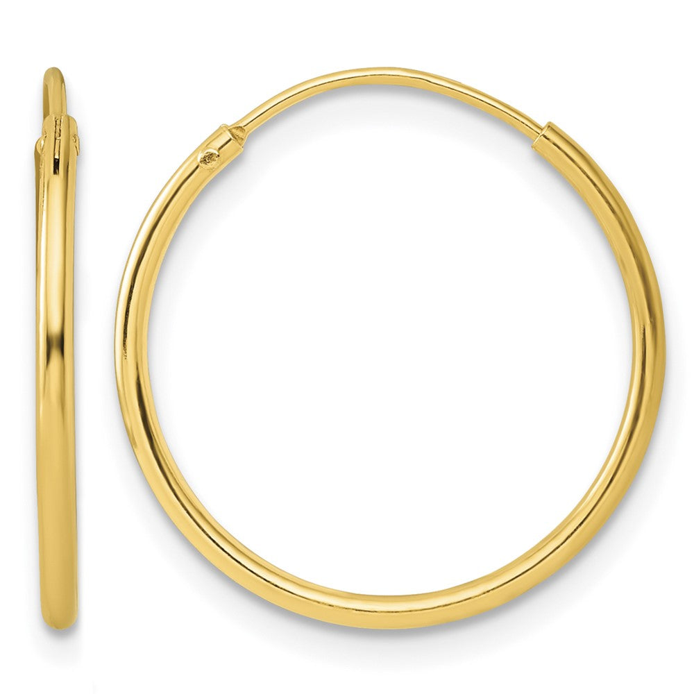 Sterling Silver Gold-tone 1.3mm Polished Endless Hoop Earrings