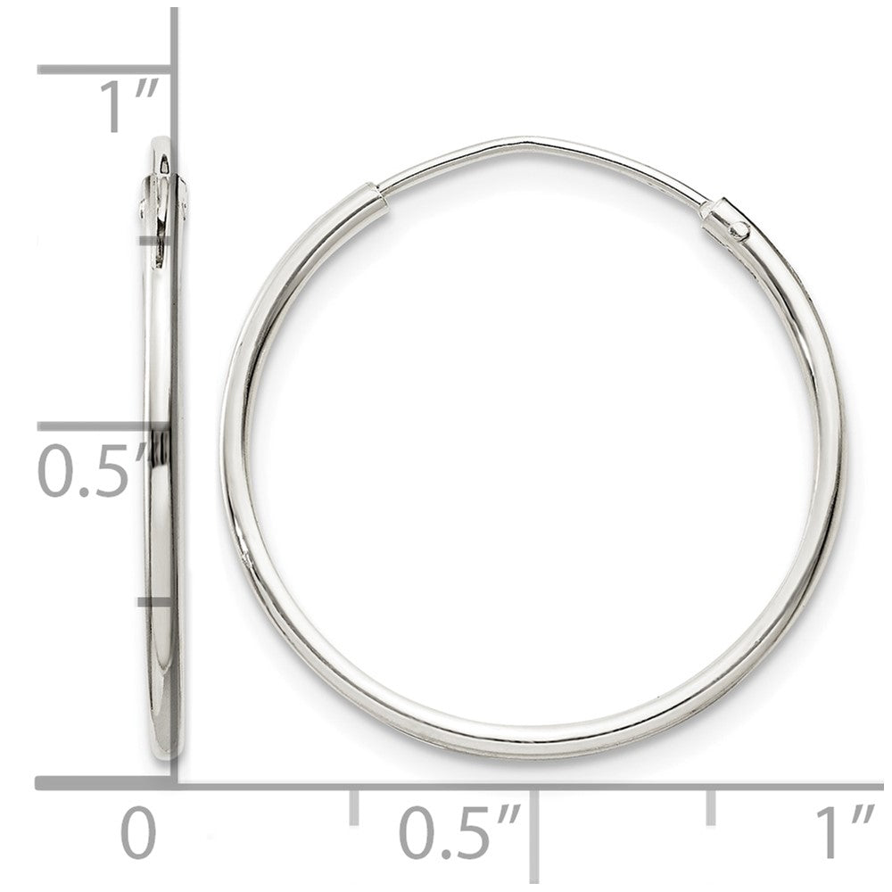 Sterling Silver 1.3mm Hoop Earrings