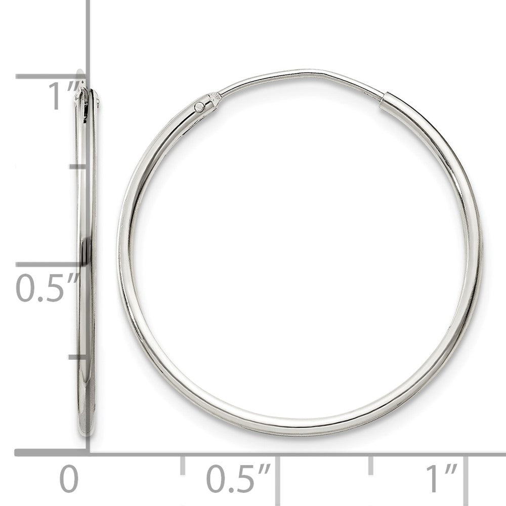 Sterling Silver 1.3mm Hoop Earrings