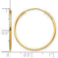Sterling Silver Flash Gold-plated 1.3mm Endless Hoop Earrings